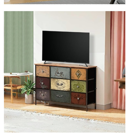 9 Drawer Fabric Dresser Storage Tower - photo 2