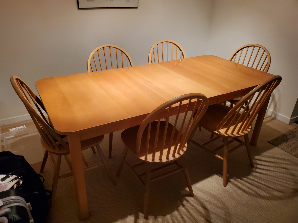 Wood Dining Table with 6 Solid Wood Chairs - photo 3