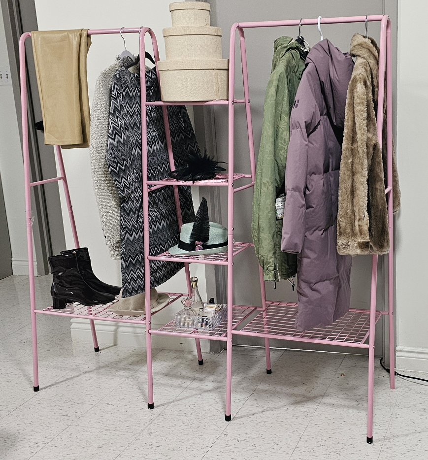 Pink Metal Clothing Rack