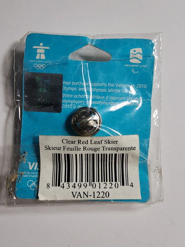 Vancouver 2010 Olympics Pin - Clear Red Leaf Skier image indicator(3)