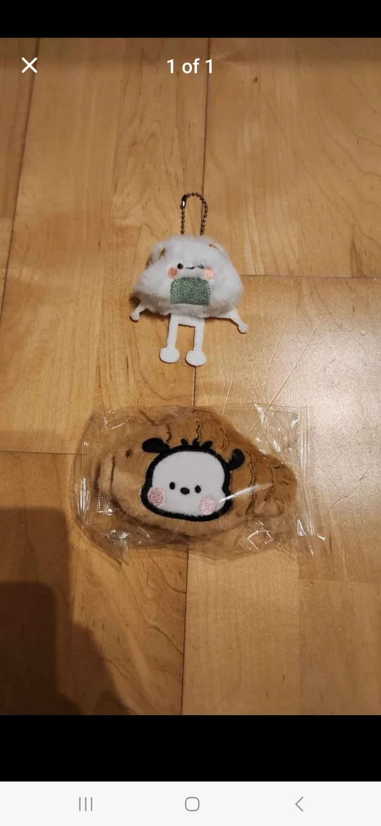 Pochacco Sanrio Crossiant Pin, Onigiri Plush Key Chain thumbnail
