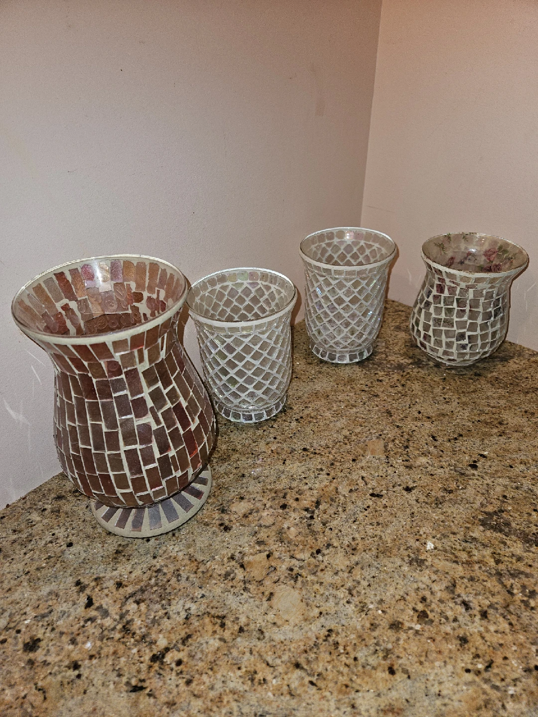 4 Mosaic Glass Vase