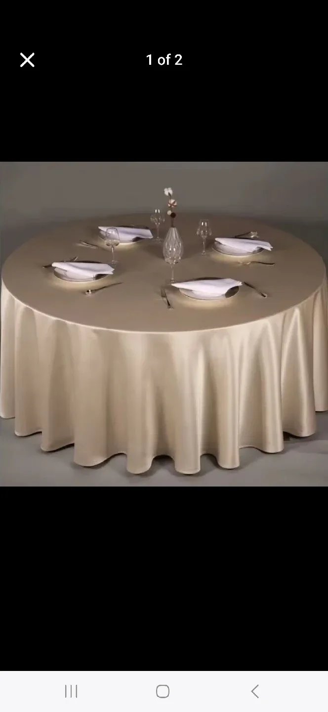 Round Champagne Tablecloth thumbnail