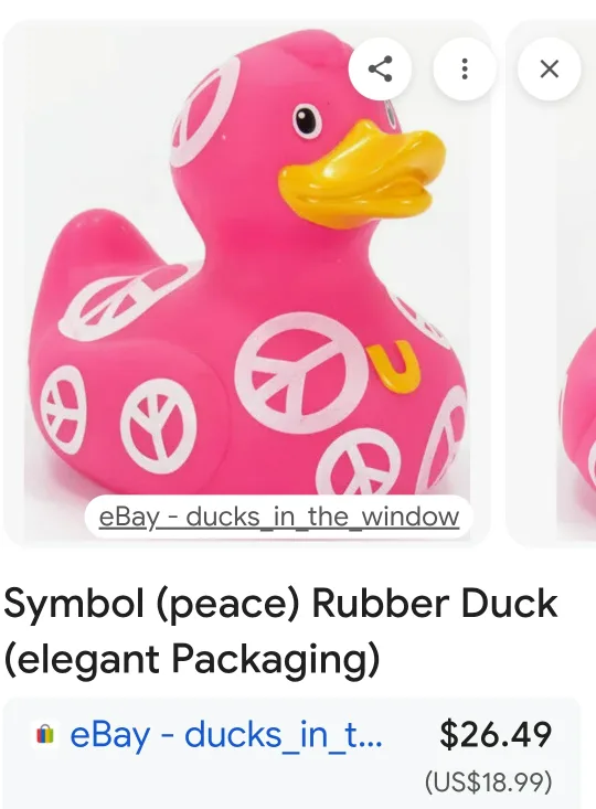 Pink Peace Symbol Rubber Duck image indicator(3)