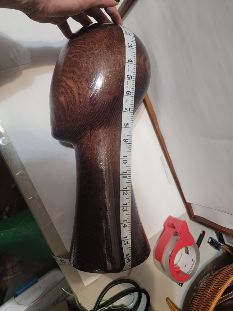 Wooden Mannequin Head - Dark Brown - photo 3