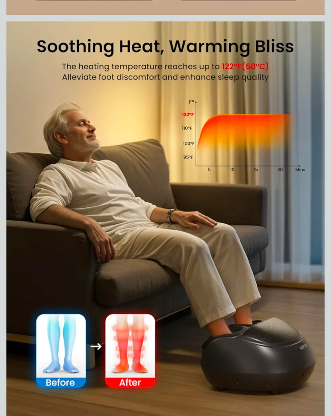 RENPHO Foot Massager with Heat image indicator(3)