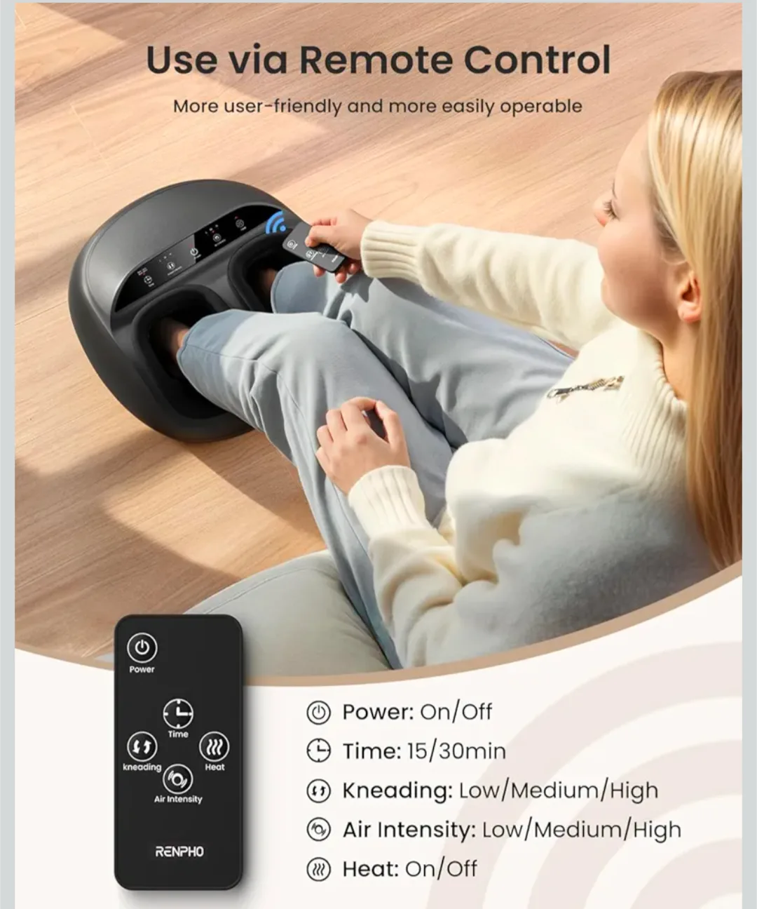 RENPHO Foot Massager with Heat image indicator(6)