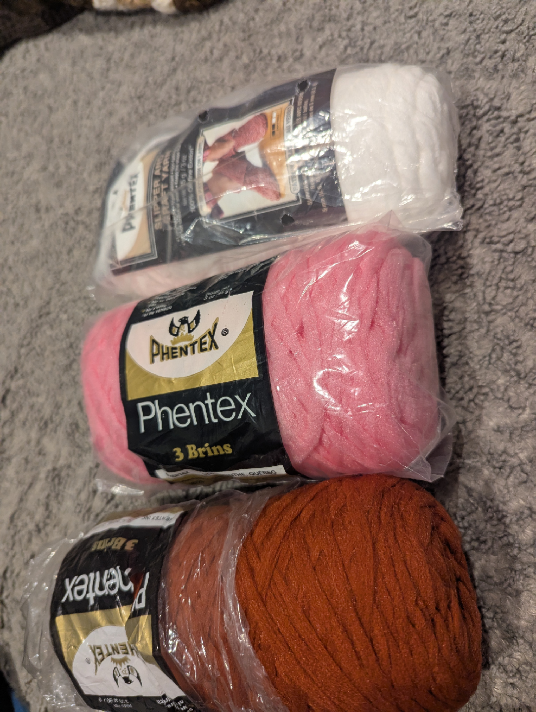 Phentex 3 Brins Yarn - Pink, White, Orange