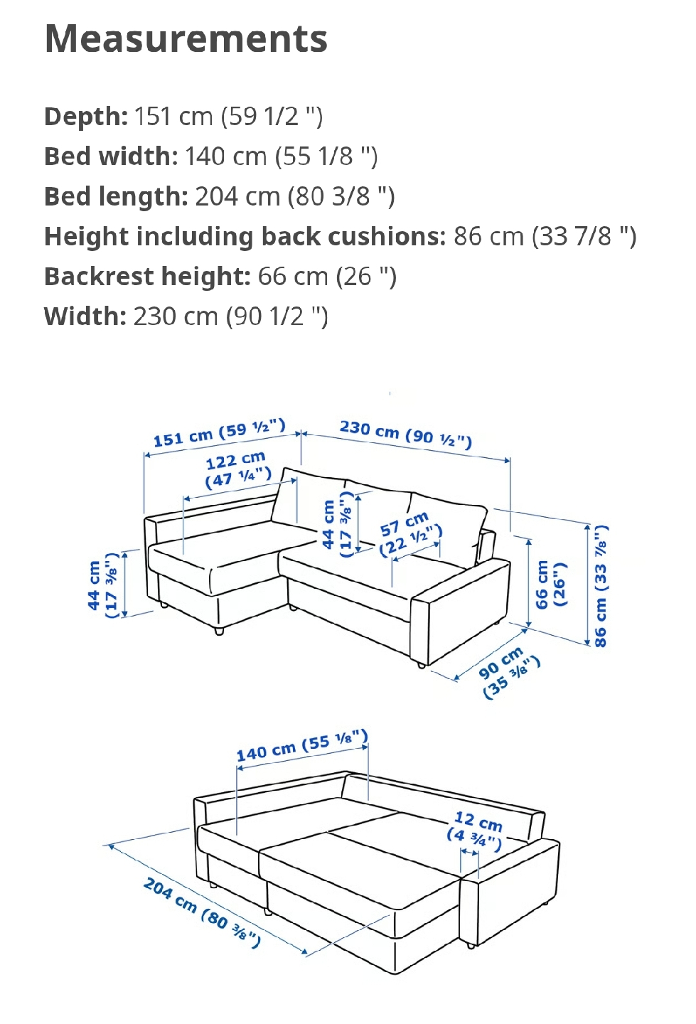 IKEA FRIHETEN Convertible Sectional Sofa Bed - Light Grey - photo 3