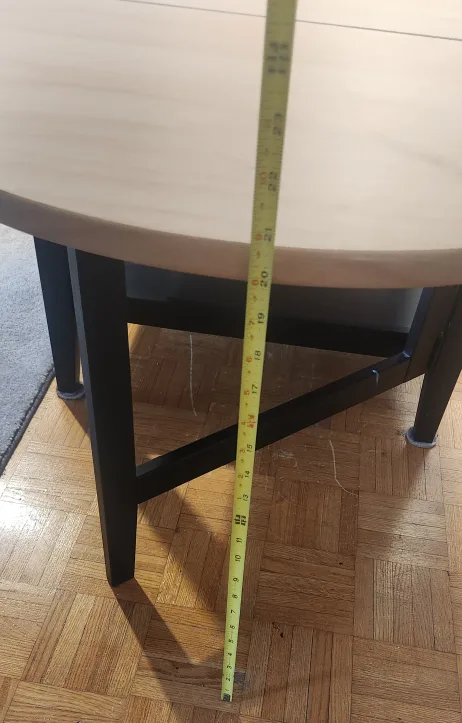 Extendable Coffee Table - Light Wood & Black Base image indicator(4)