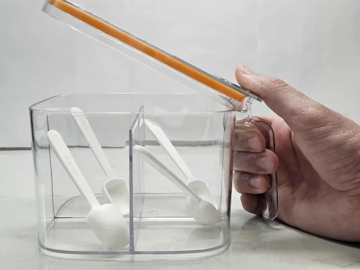 SCRATCHED FROM SHIPMENT Clear Seasoning Box with Spoons image indicator(4)