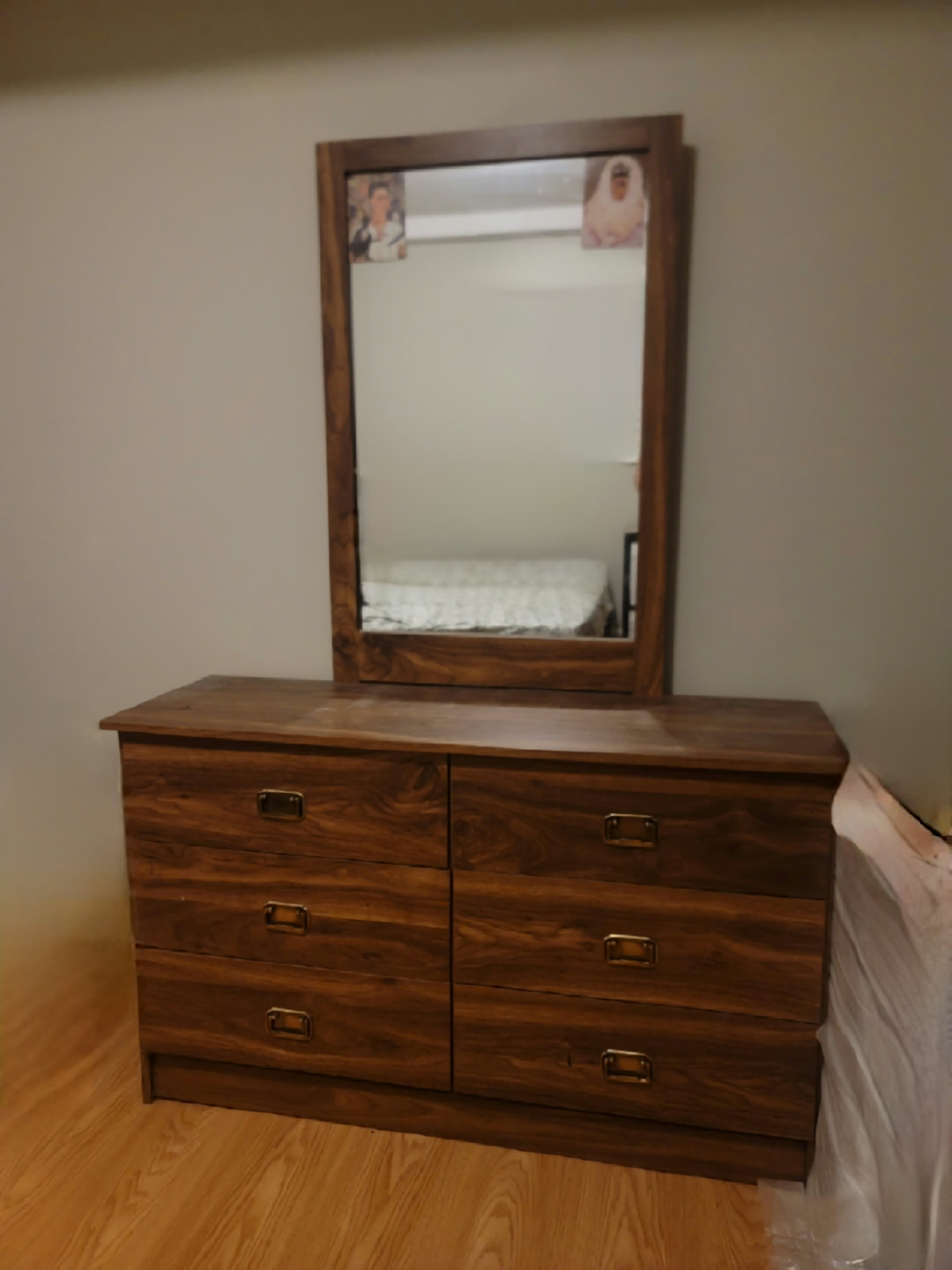 Wood Dresser with Mirror