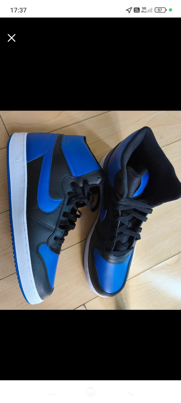 New Nike Dunks High Tops size 12 Black and Blue thumbnail
