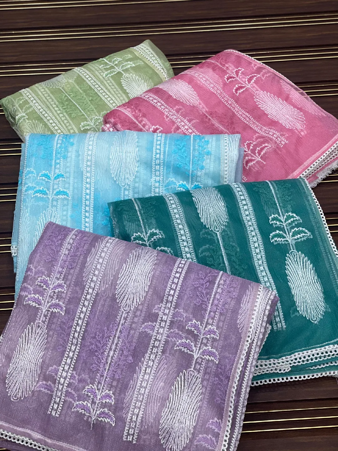 Embroidered Organza Fabric - Various Colours image indicator(2)