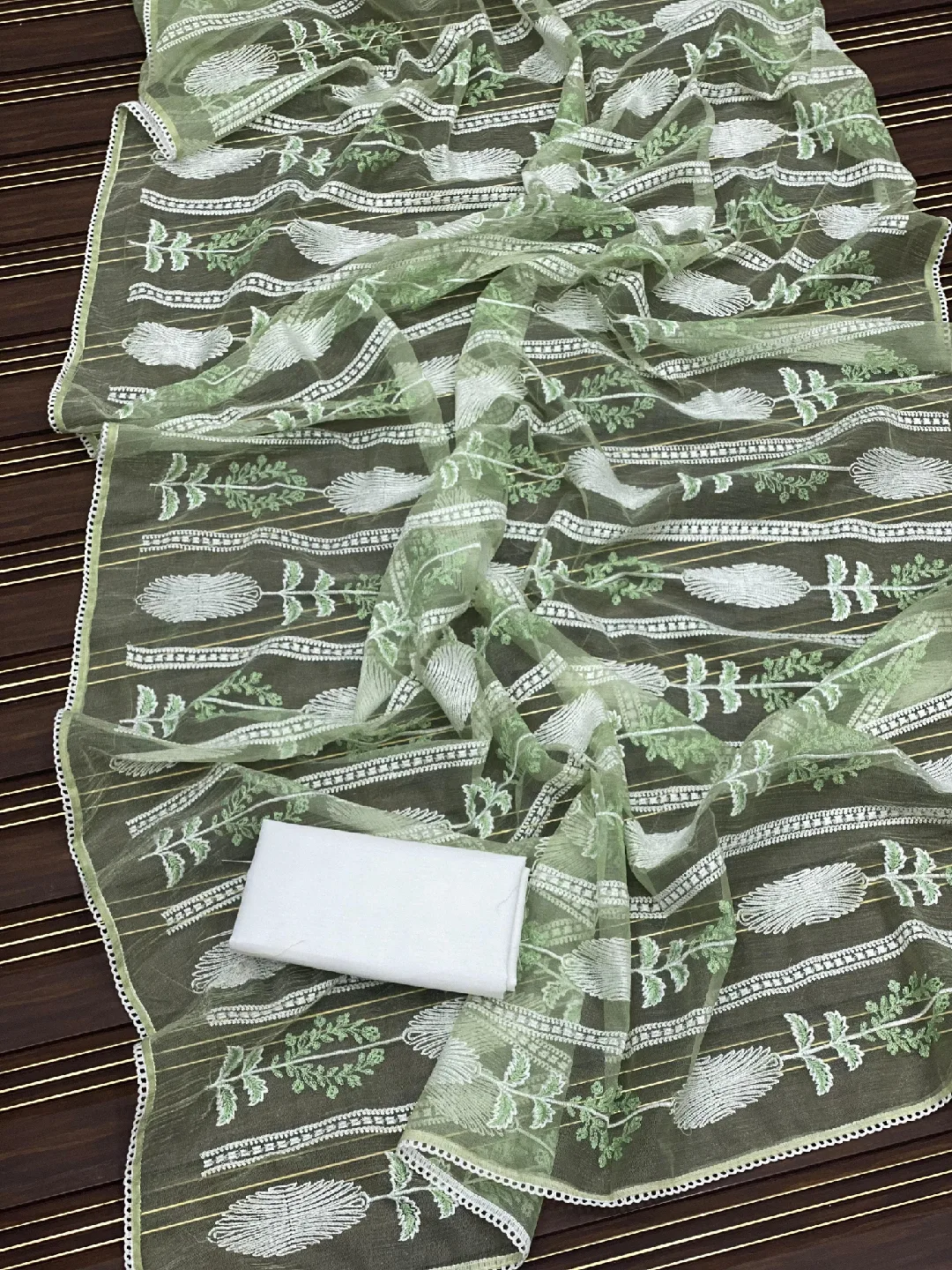 Embroidered Organza Fabric - Various Colours image indicator(3)