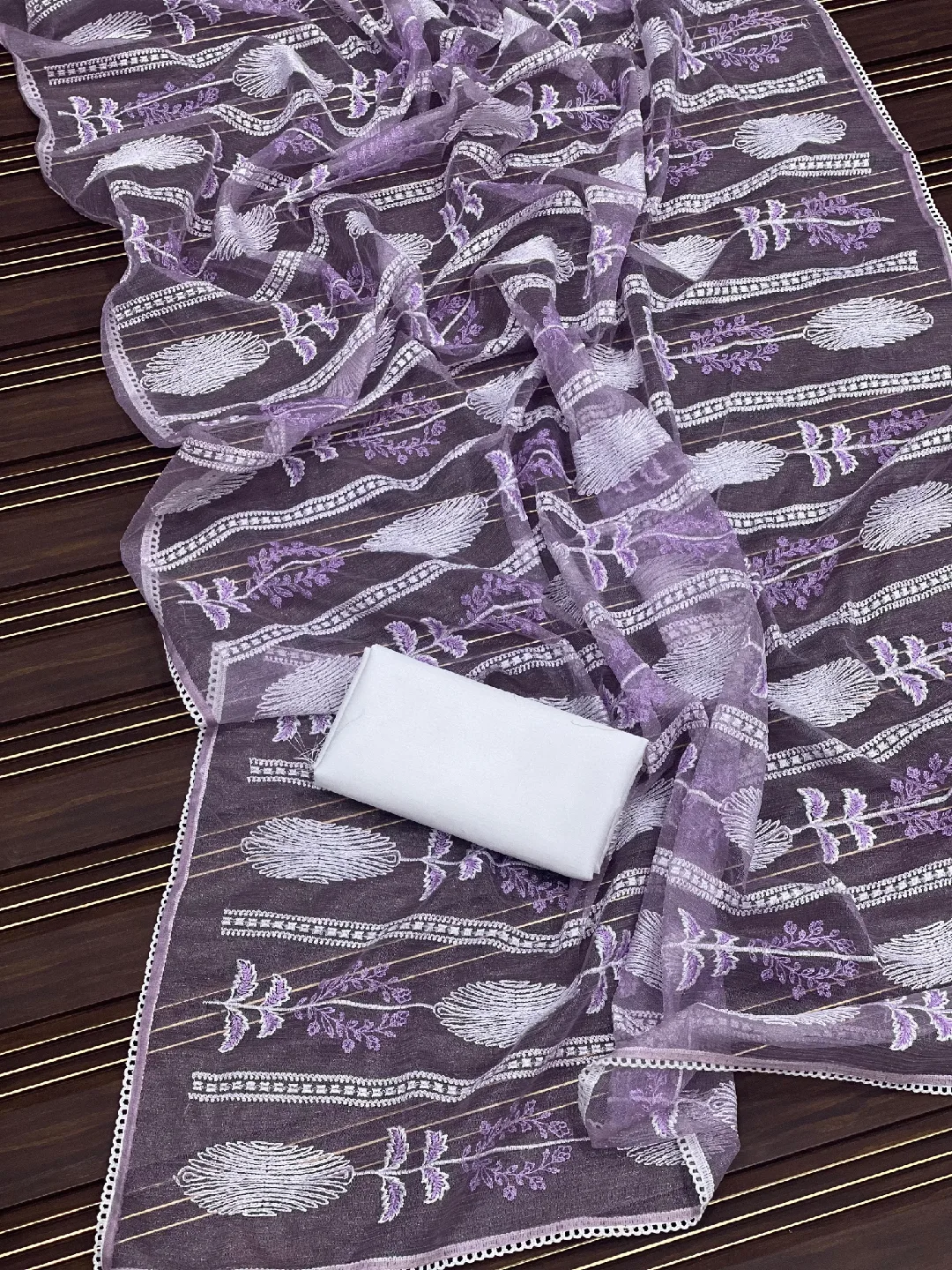 Embroidered Organza Fabric - Various Colours image indicator(6)