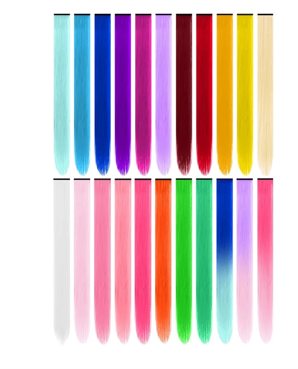 22 Pcs Multi-Color Hair Extensions Clip in 22 inch thumbnail