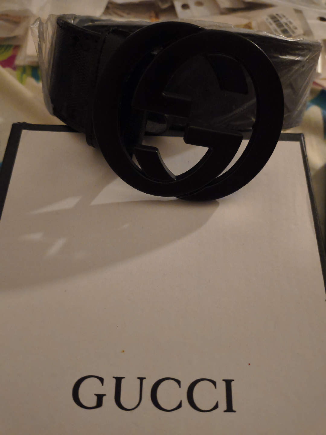 Gucci Black Belt with Box