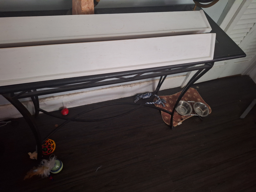 White floating shelves