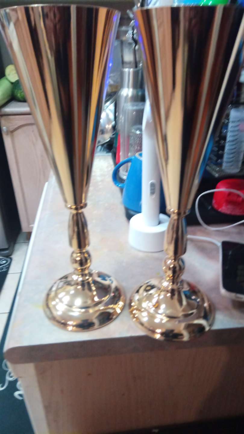 Gold Champagne Flutes - 10 PC