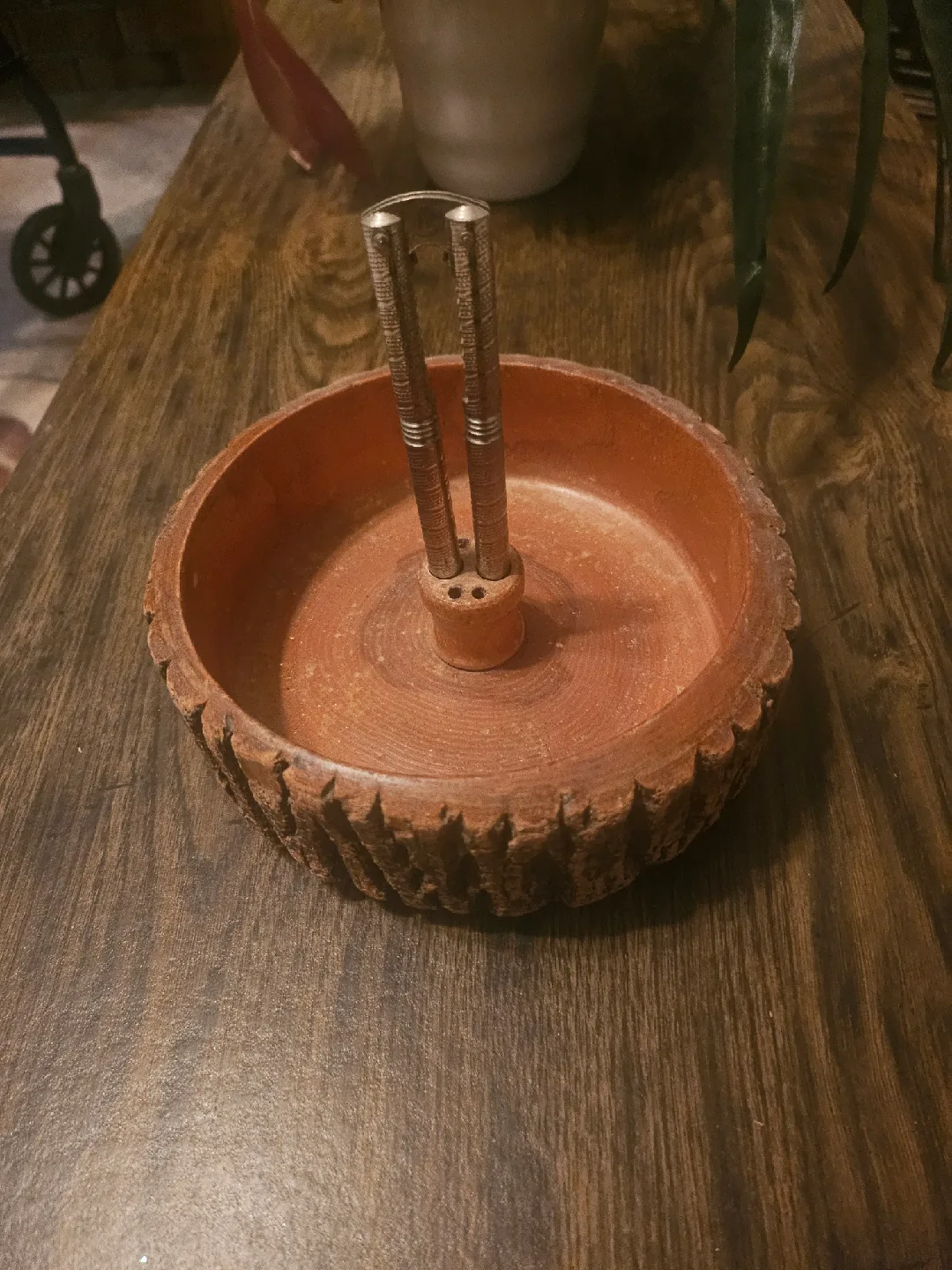 Wooden Nut Bowl with Nutcracker image indicator(2)