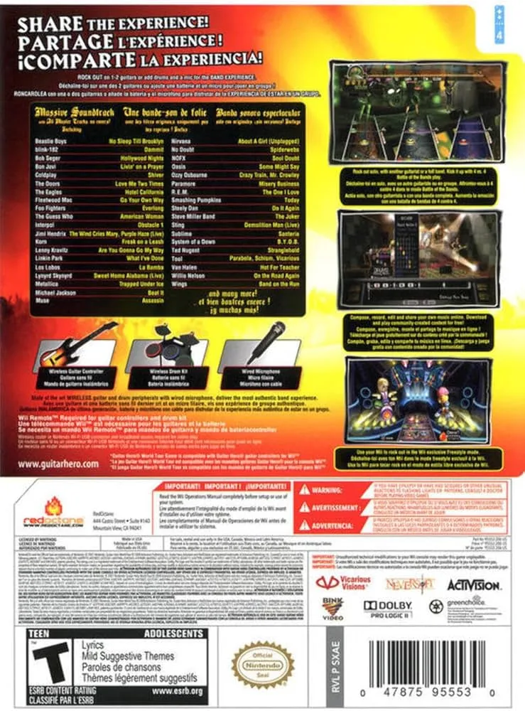 Nintendo Wii Guitar Hero World Tour Game image indicator(3)