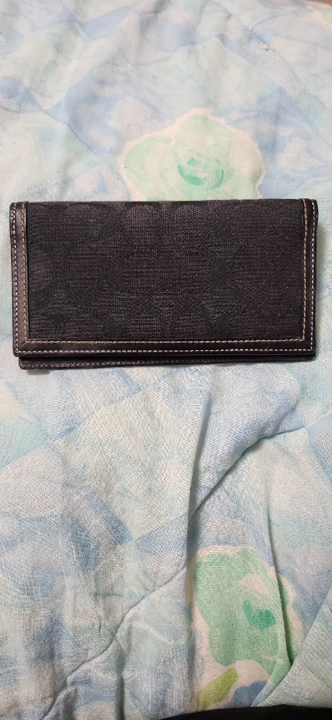 brand new Coach Black logo Checkbook Wallet thumbnail