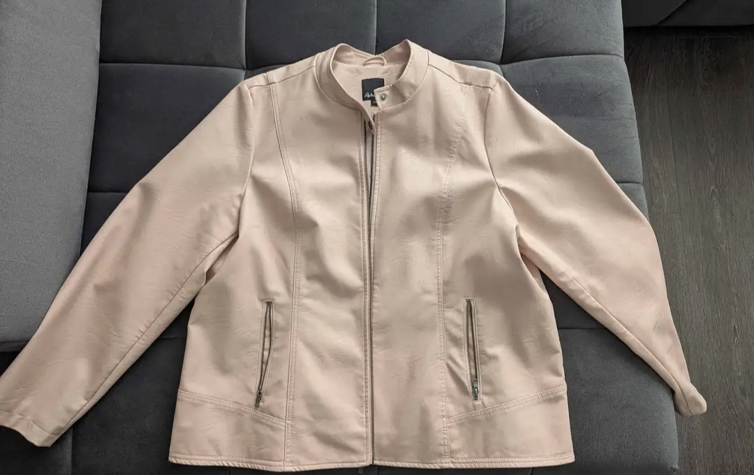 Reitmans 2X Faux Leather Jacket - Blush