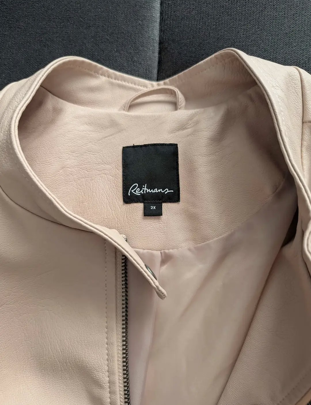 Reitmans 2X Faux Leather Jacket - Blush - photo 2