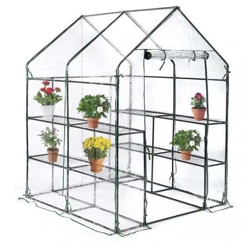 Portable Greenhouse with Shelves 56.5x56.5x76 in image indicator(5)