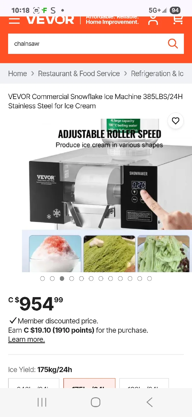 VEVOR Commercial Snowflake Ice Machine 385LBS/24H