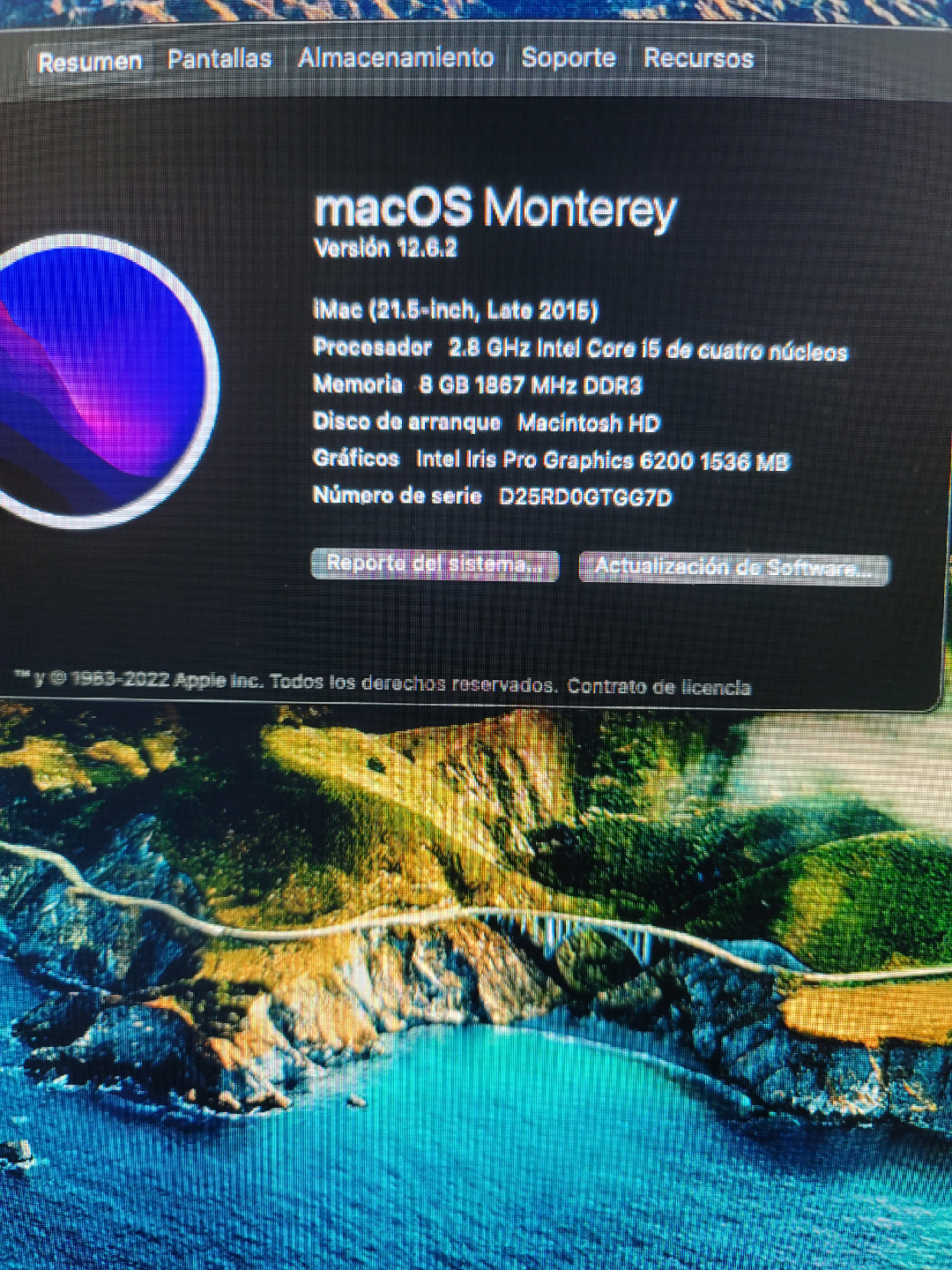 APPLE IMAC 21.5 LATE 2015