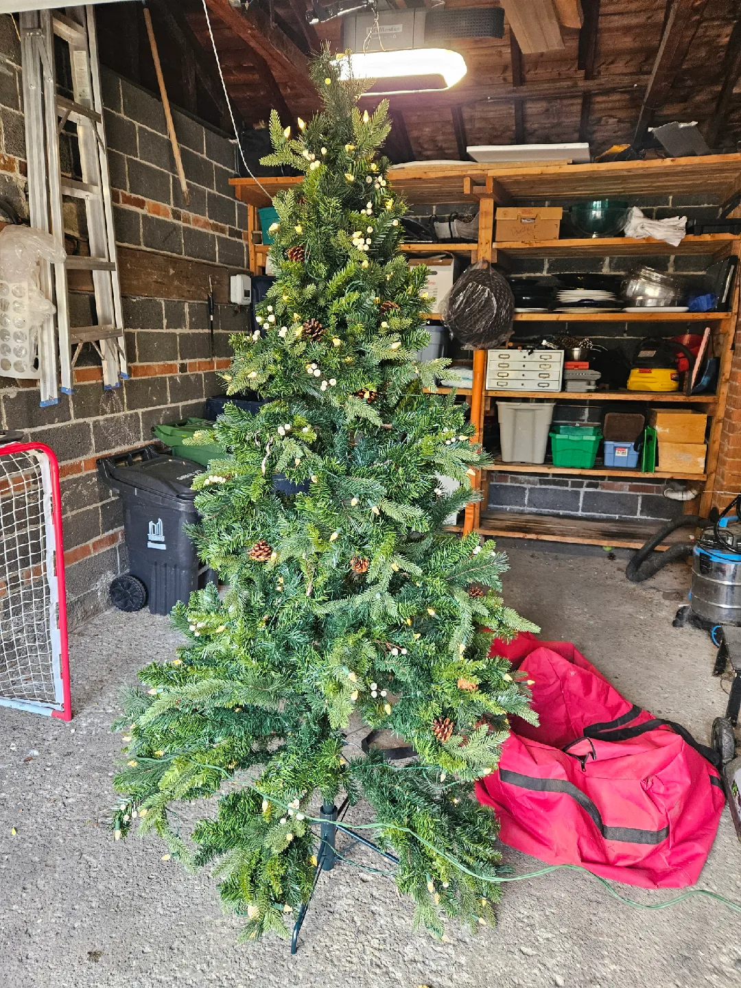 6.5' Artificial Christmas Tree prelit with Red Storage Bag image indicator(2)