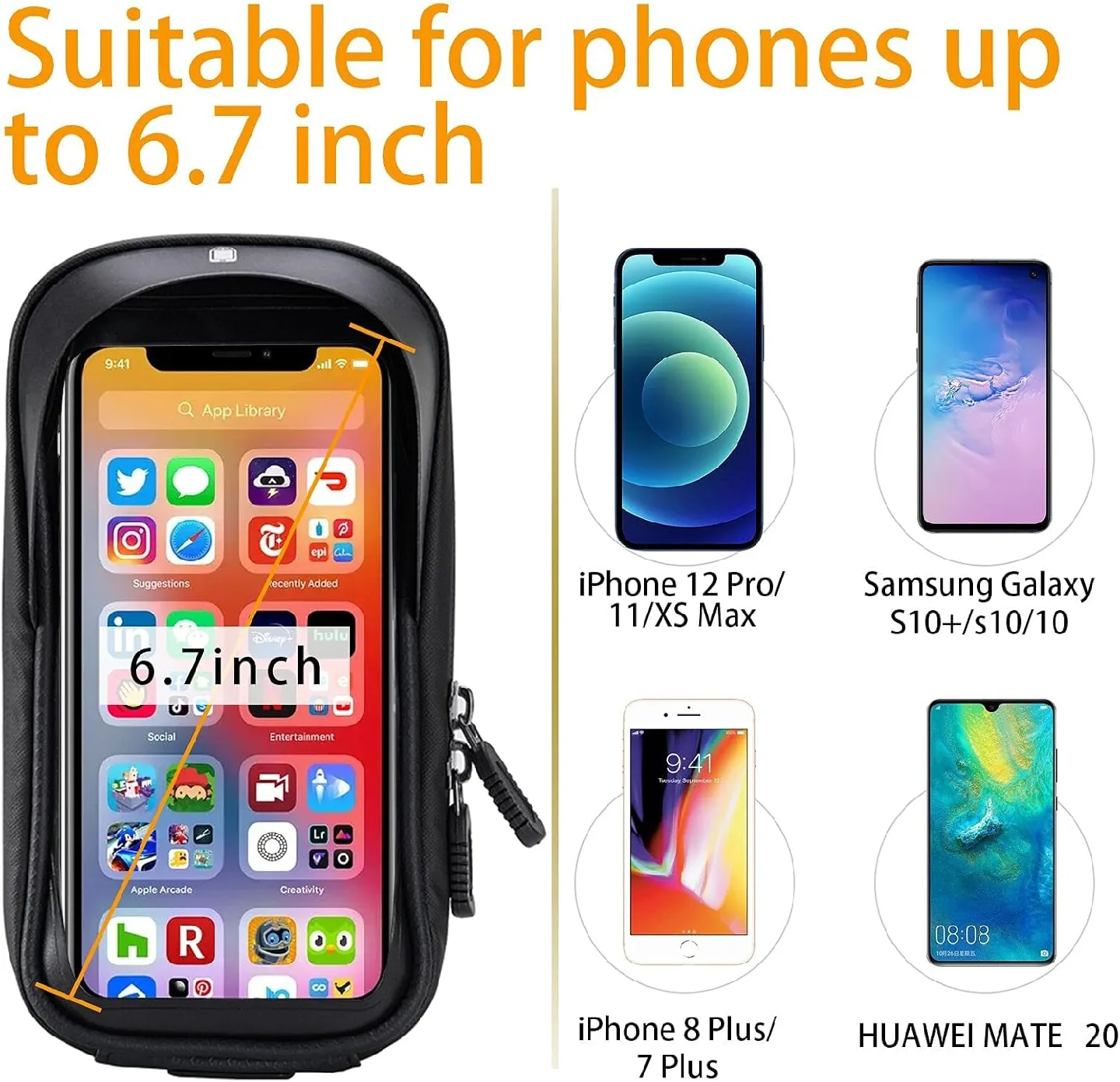 CBRSPORTS Bike Frame Bag Bike Phone Bag Handlebar Bag Phone image indicator(4)