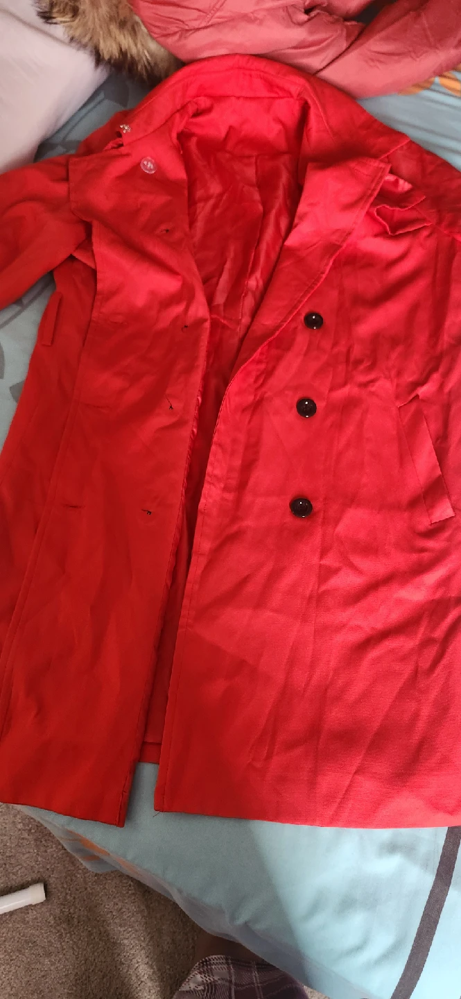 Red Trench Coat Medium - photo 2