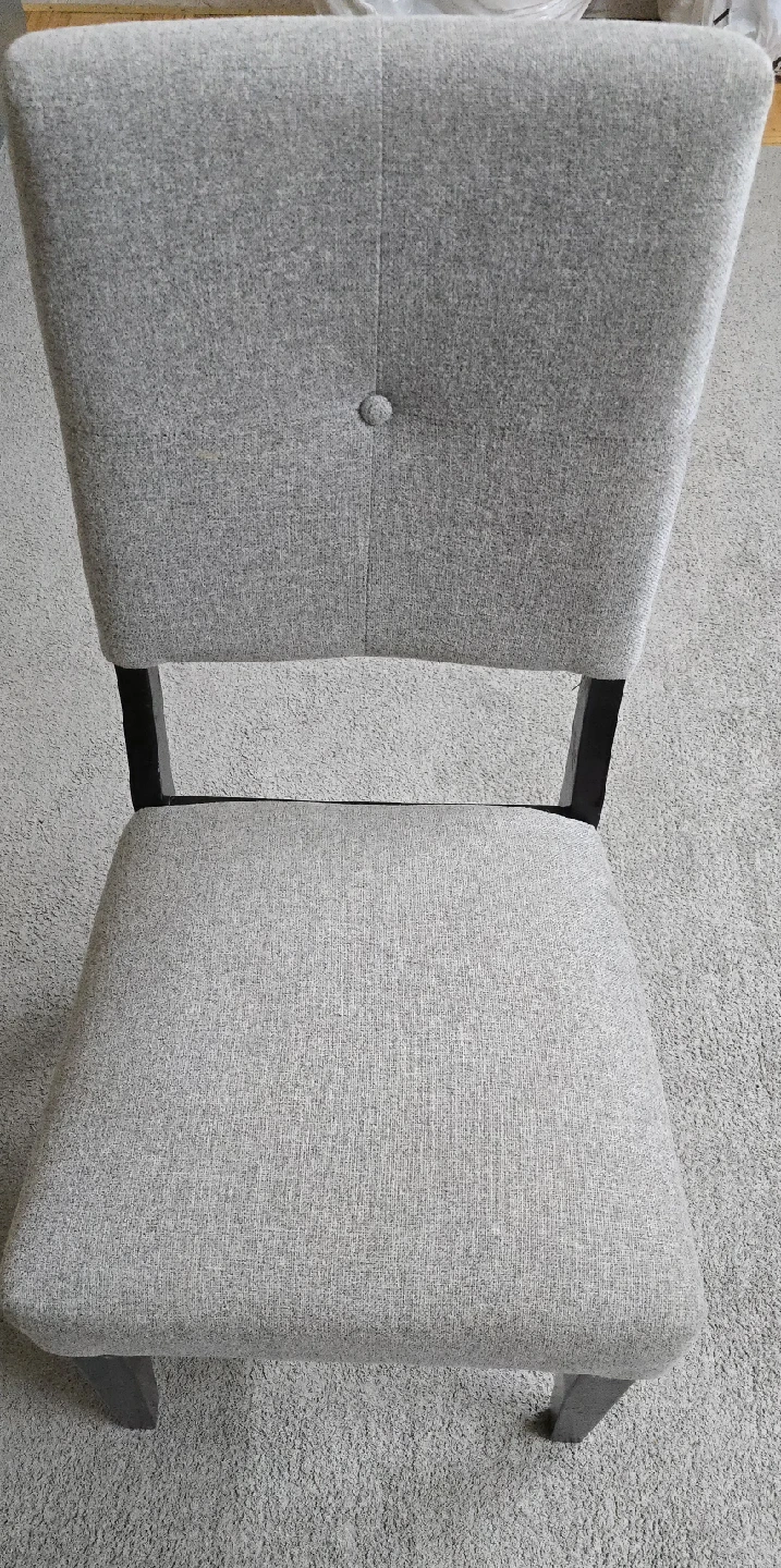 Set of 4 Grey Upholstered Dining Chairs
