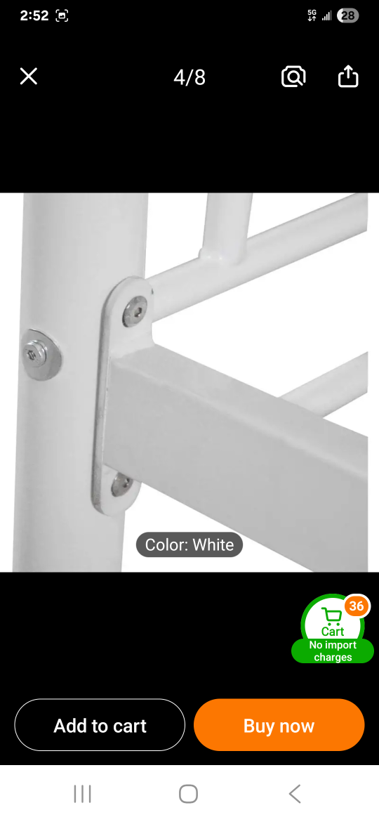 White Metal Bunk Bed (78x40.8x65in) - photo 3