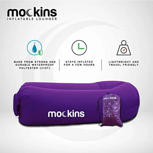 Mockins Inflatable Lounger / chair - Black & Orange image indicator(4)