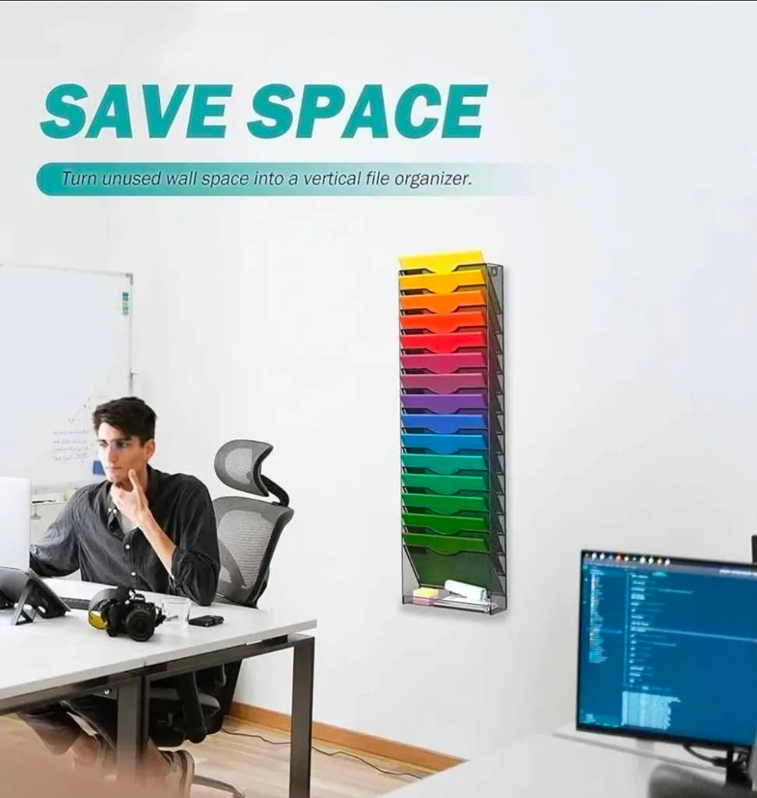 Delifox 15-Tier Wall Hanging File Holder image indicator(3)