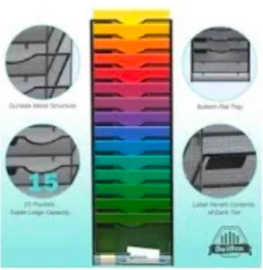 Delifox 15-Tier Wall Hanging File Holder image indicator(5)