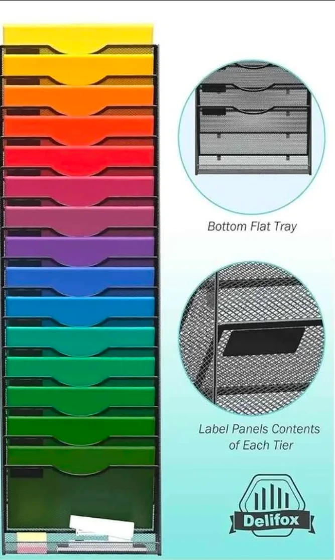 Delifox 15-Tier Wall Hanging File Holder image indicator(6)
