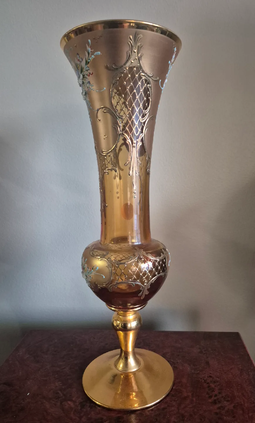 Murano Glass 24 KT Gold Paint Vase image indicator(2)