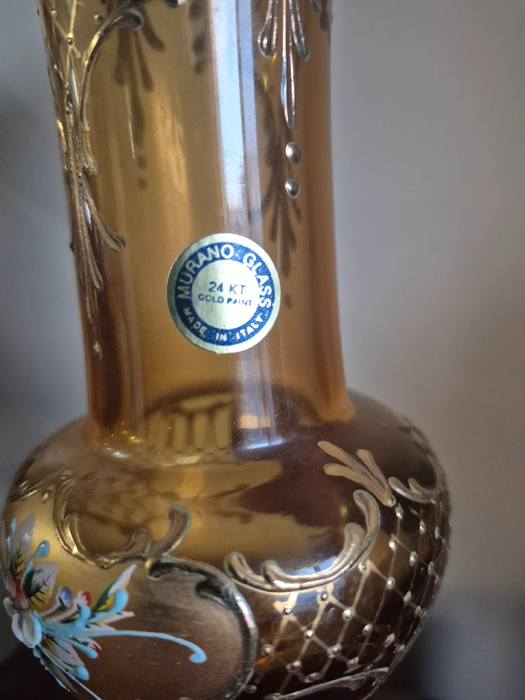 Murano Glass 24 KT Gold Paint Vase image indicator(3)