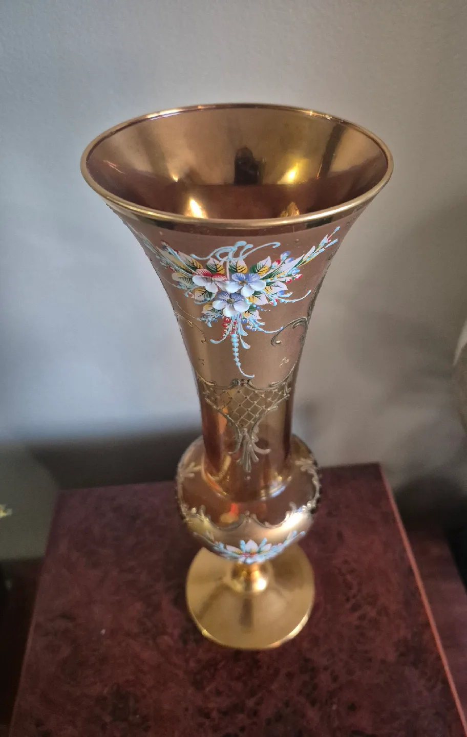 Murano Glass 24 KT Gold Paint Vase image indicator(6)