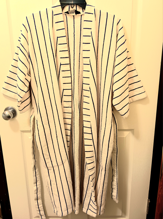 💤White and Blue Striped Robe 3 1/4 Sleeves💤