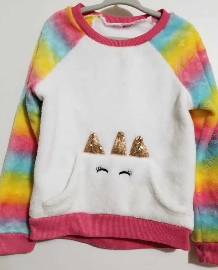 Rainbow Unicorn Girls' Sweatshirt thumbnail