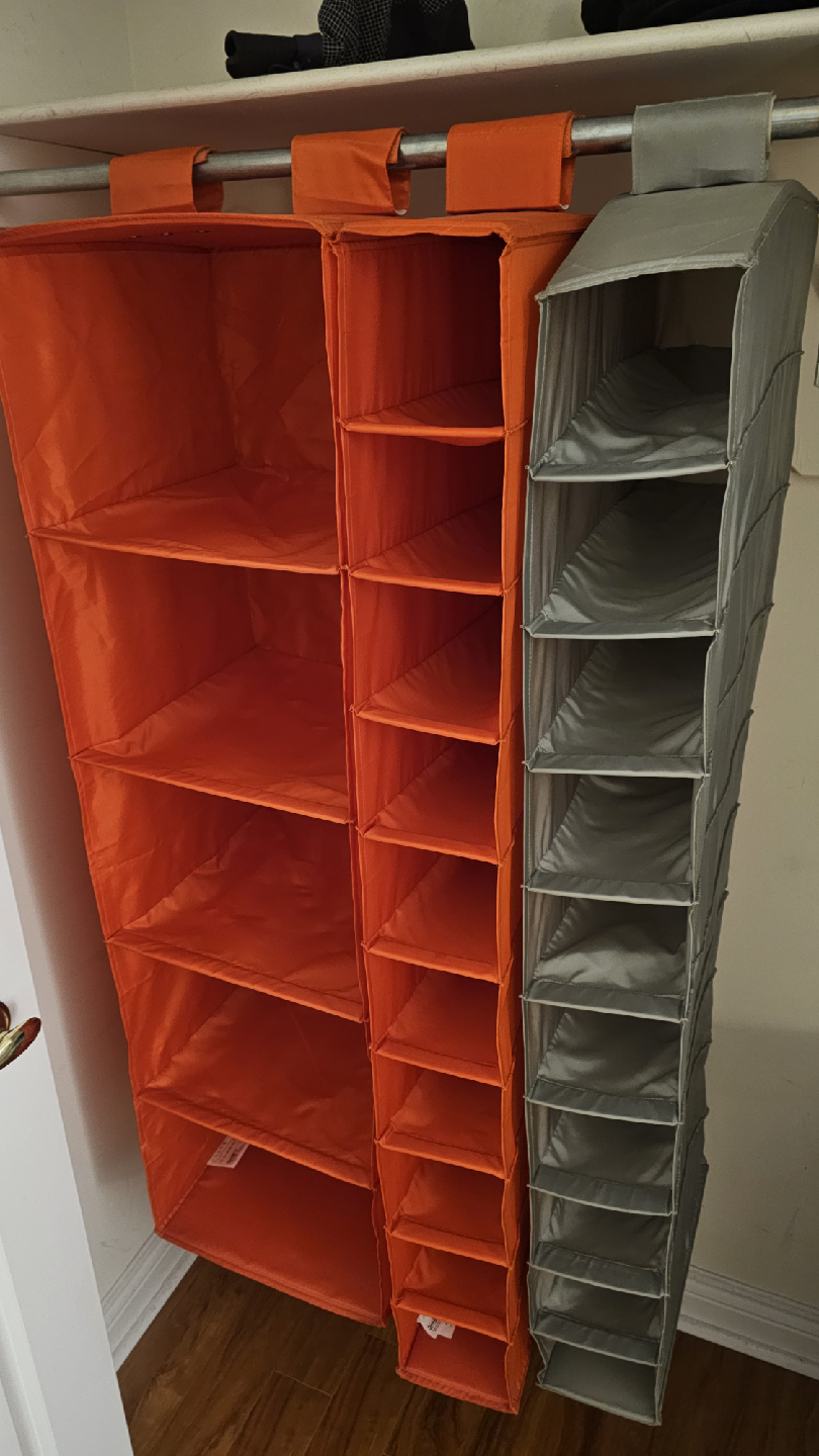 Hanging Closet Organizer - Orange & Grey