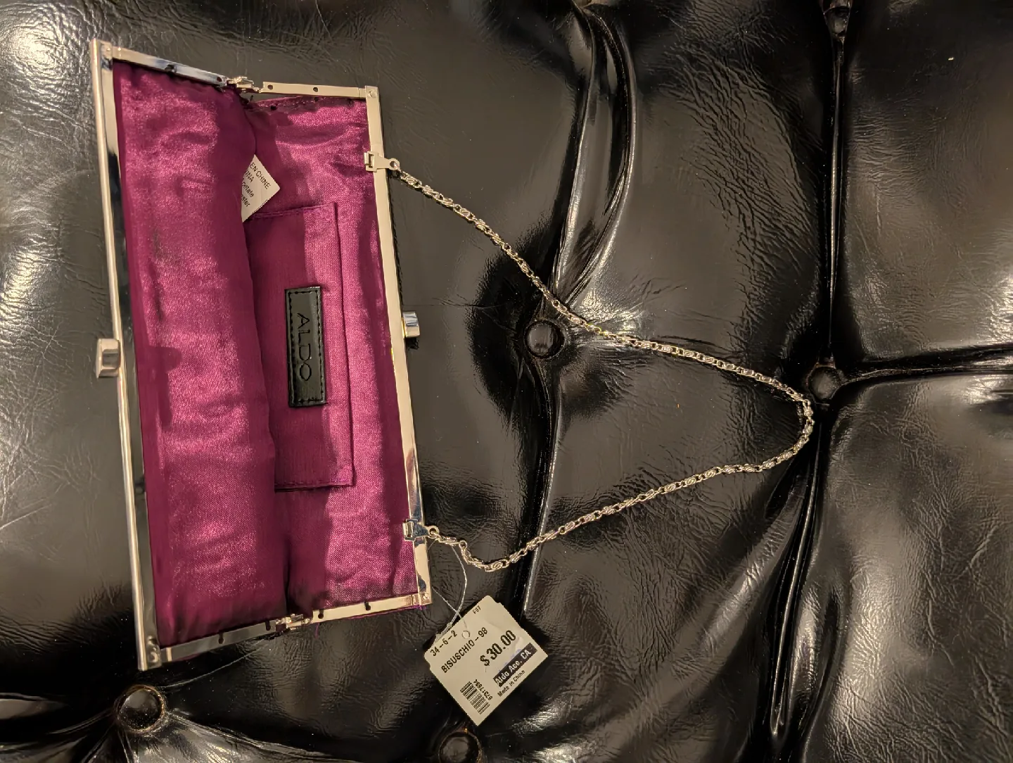 Aldo Sequin Clutch with Chain Strap image indicator(4)