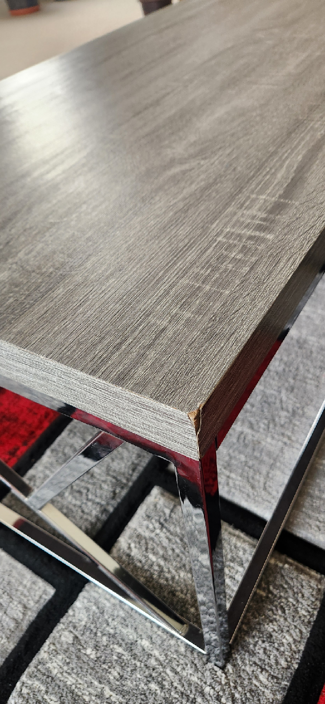 Grey Wood & Chrome Coffee Table - photo 3