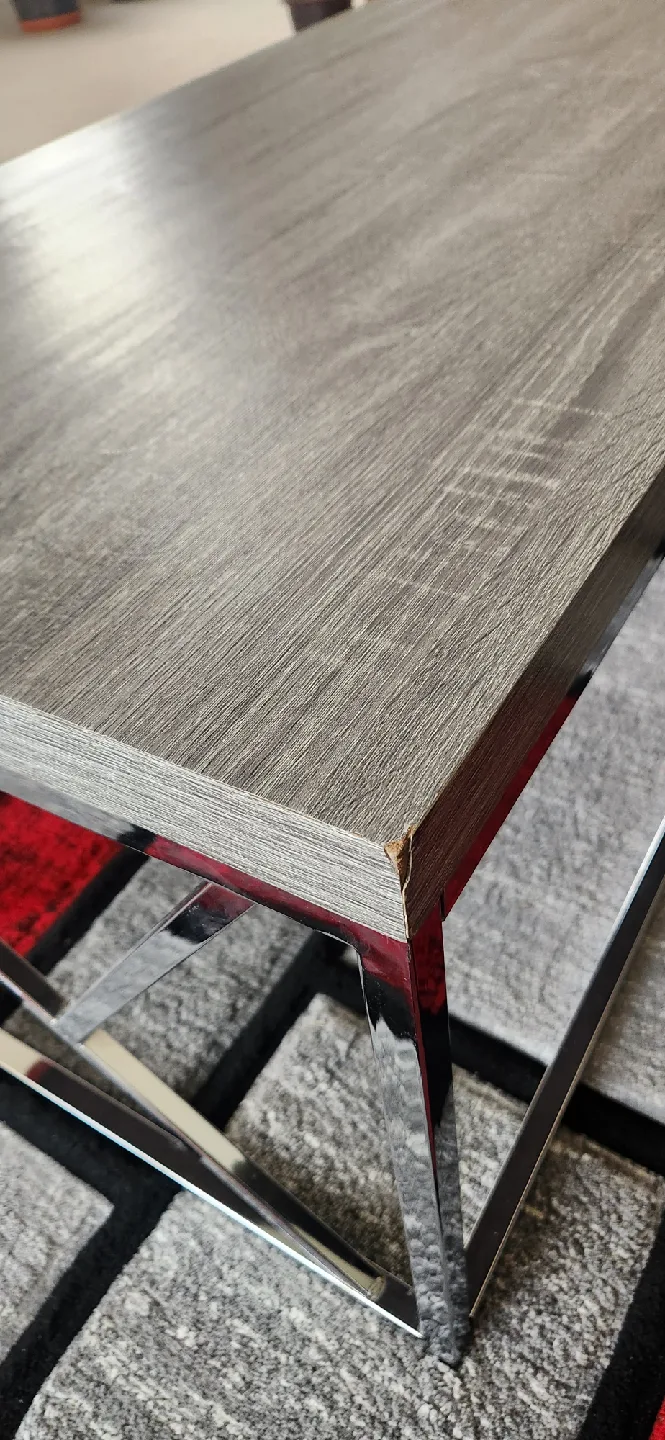 Grey Wood & Chrome Coffee Table image indicator(3)